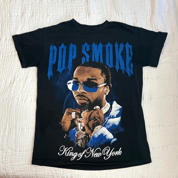 Black and Blue Pop Smoke Tee - Picture 1 of 3